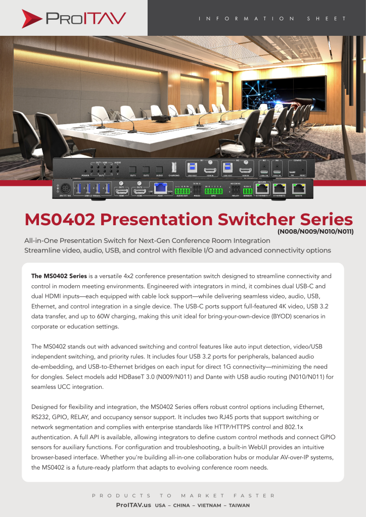 MS0402 Presentation Switcher Series